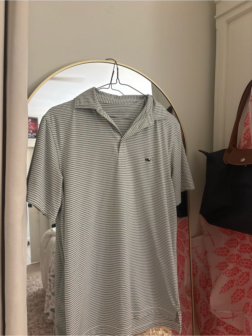 Vineyard Vines Men’s Thin Striped Polo - White & Gray